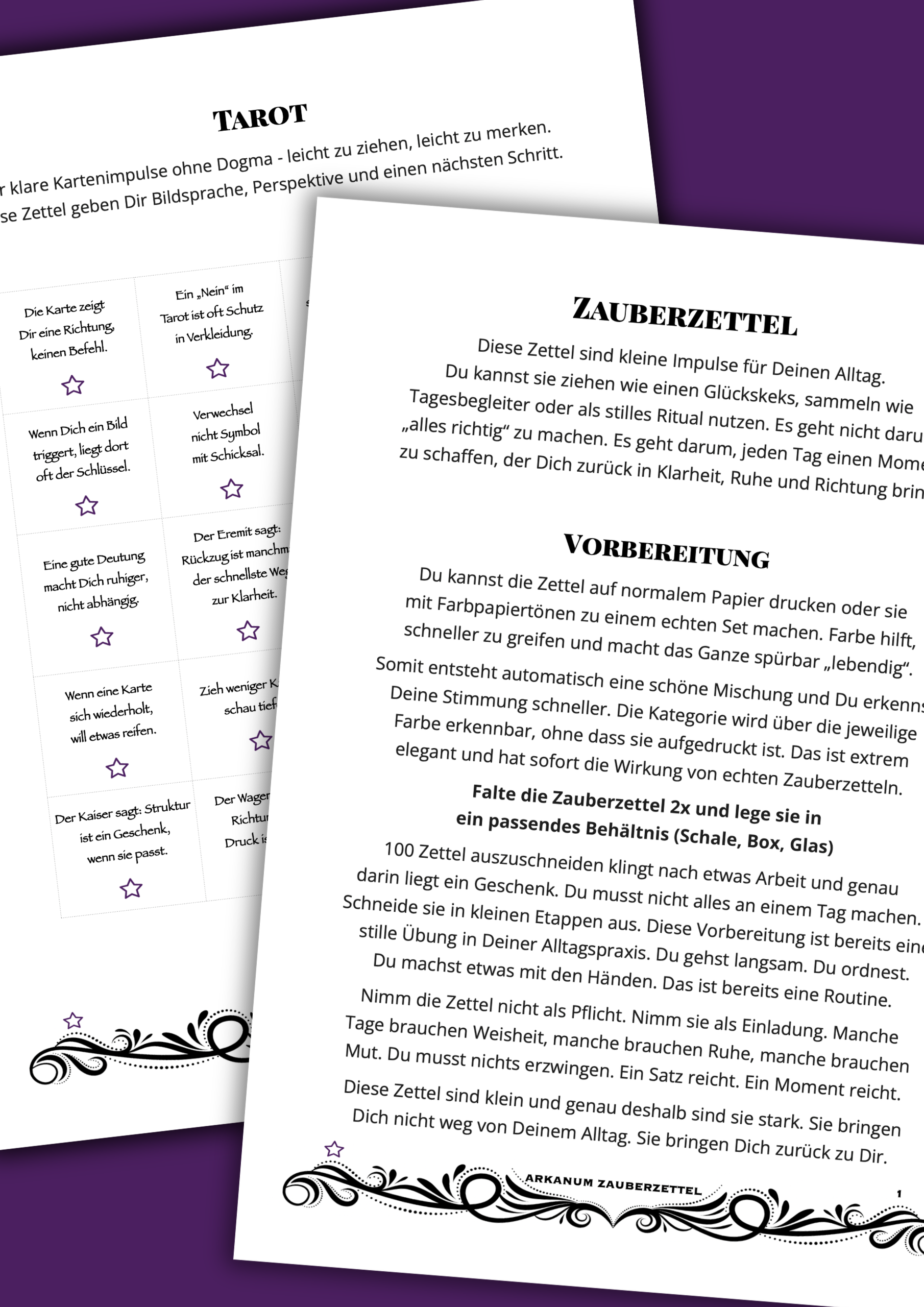 Arkanum Zauberzettel
