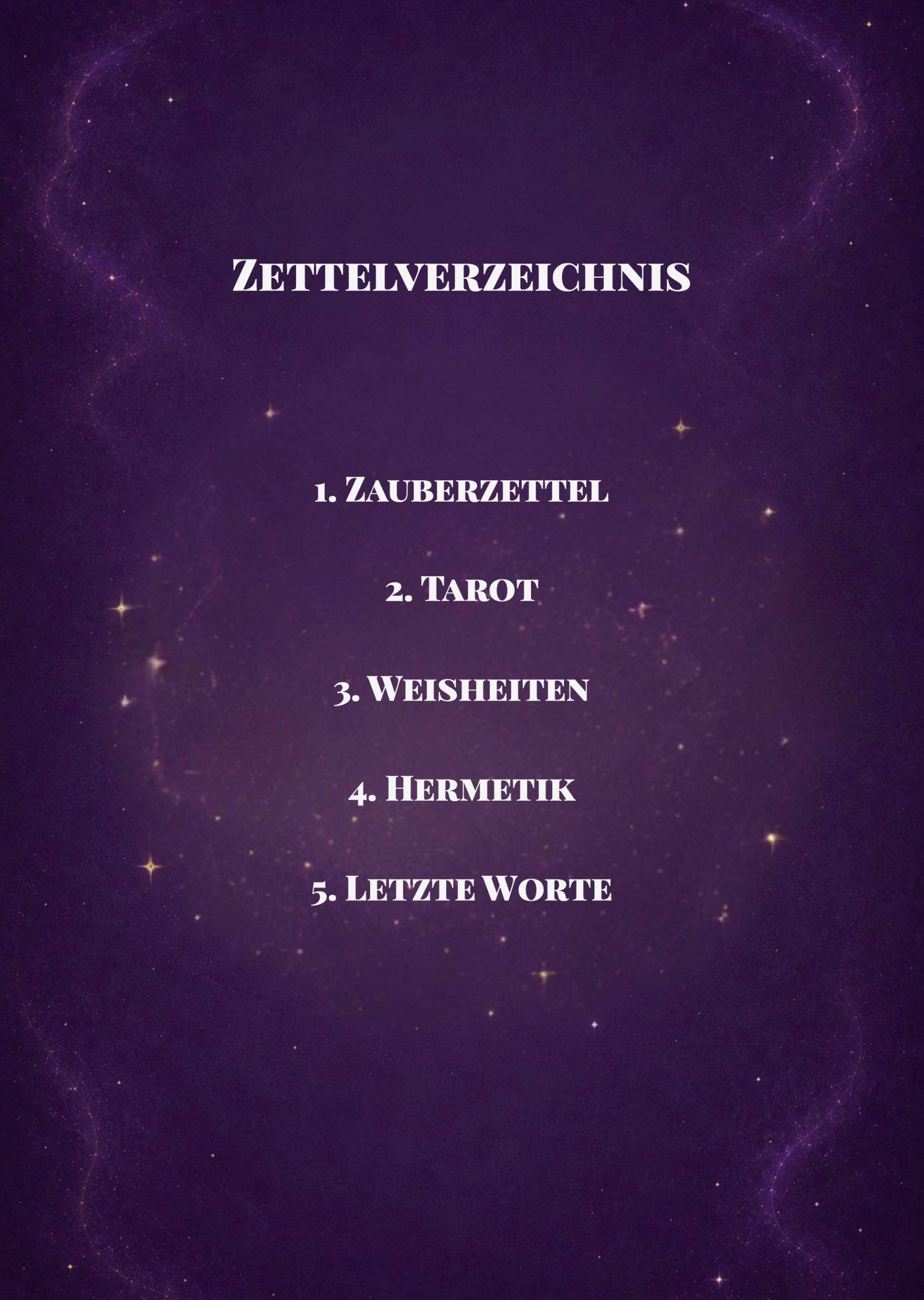 Arkanum Zauberzettel