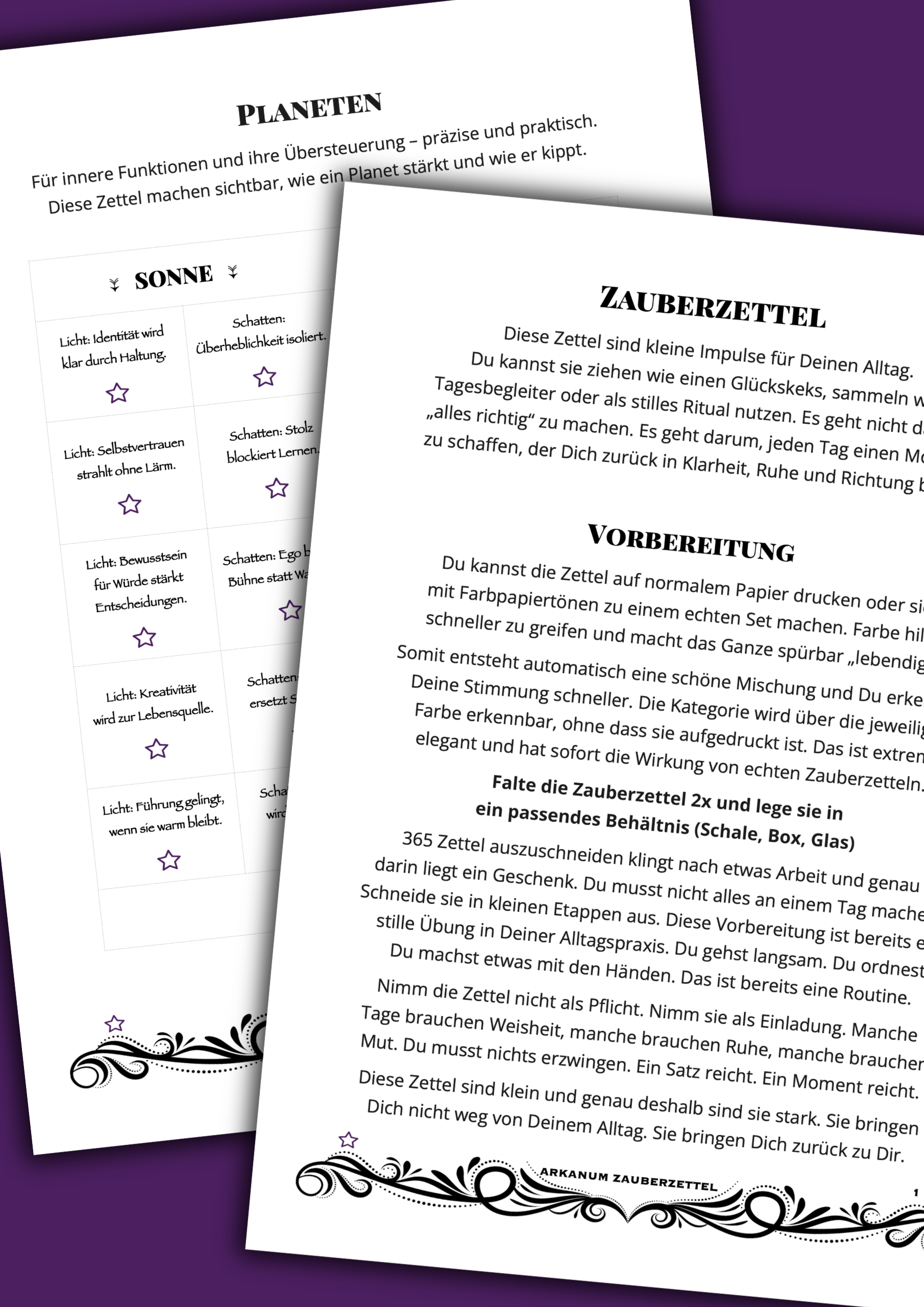 Arkanum Zauberzettel