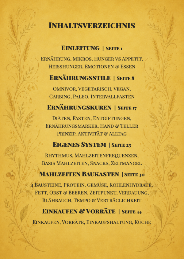 GRUNDLAGEN DER ERNÄHRUNG