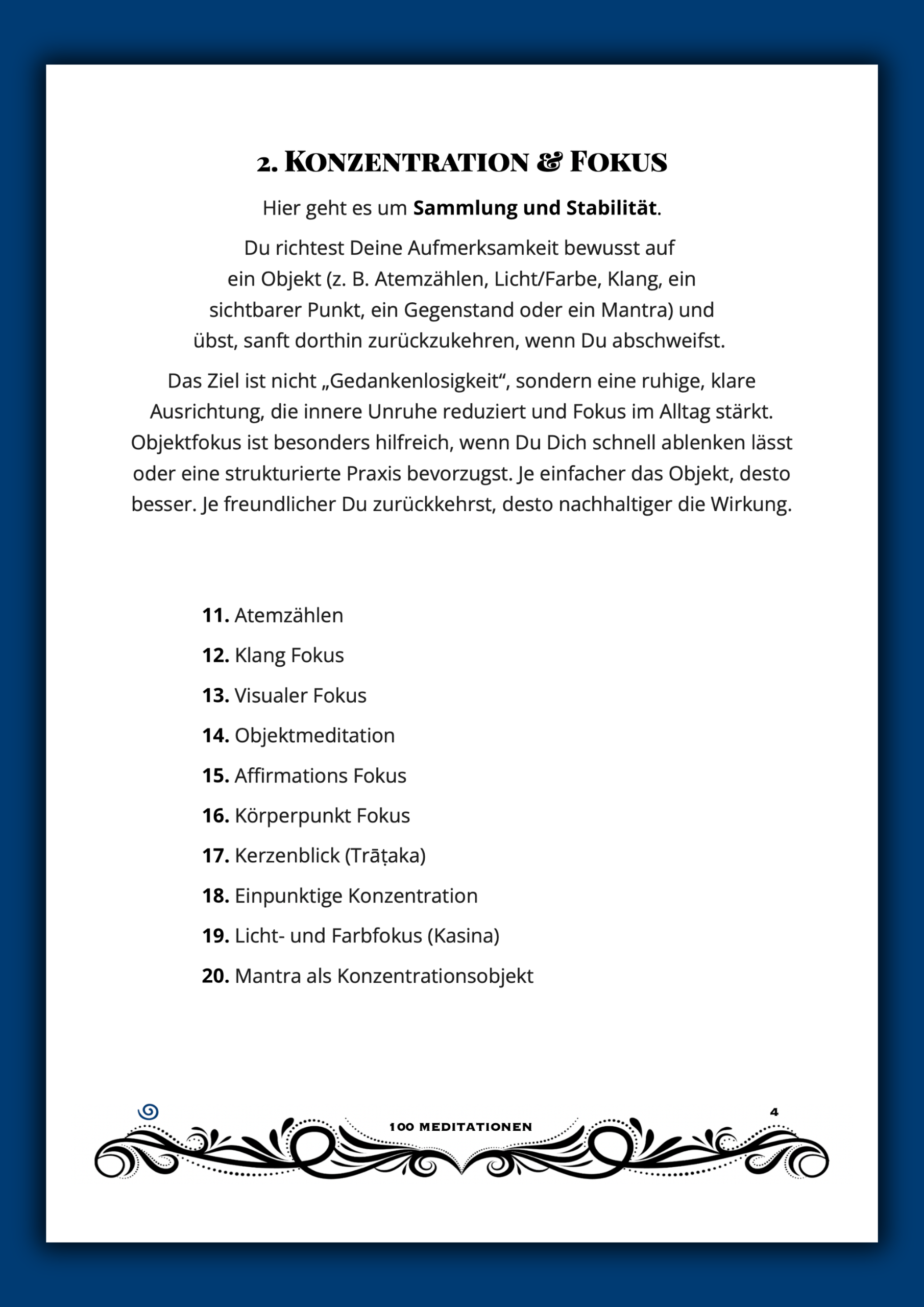 Liste der Meditationen