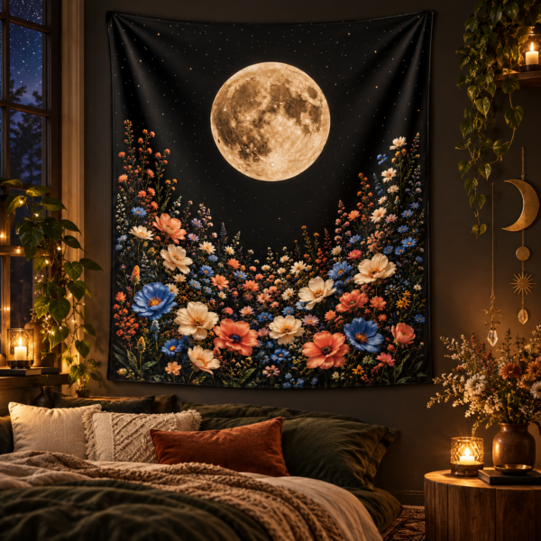 TAPIZ PARED | FLORES LUNARES