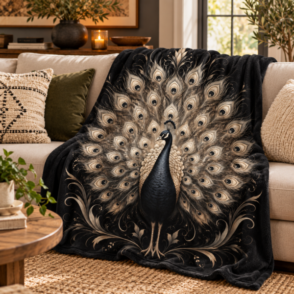 SHERPA FLEECE DECKE | PFAU DUNKEL